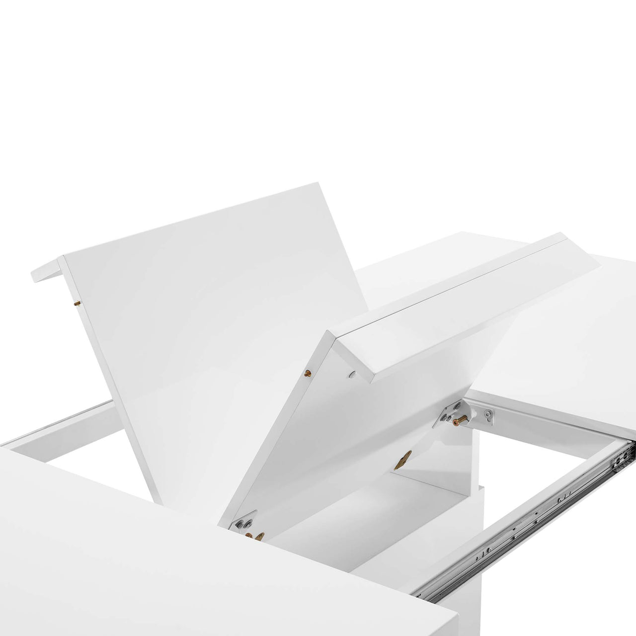 Divisa Extendable Dining Table, White & Gold