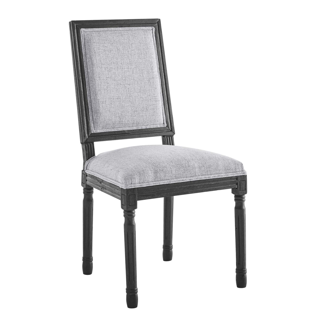Corton Upholstered Side Chair, Black & Light Gray