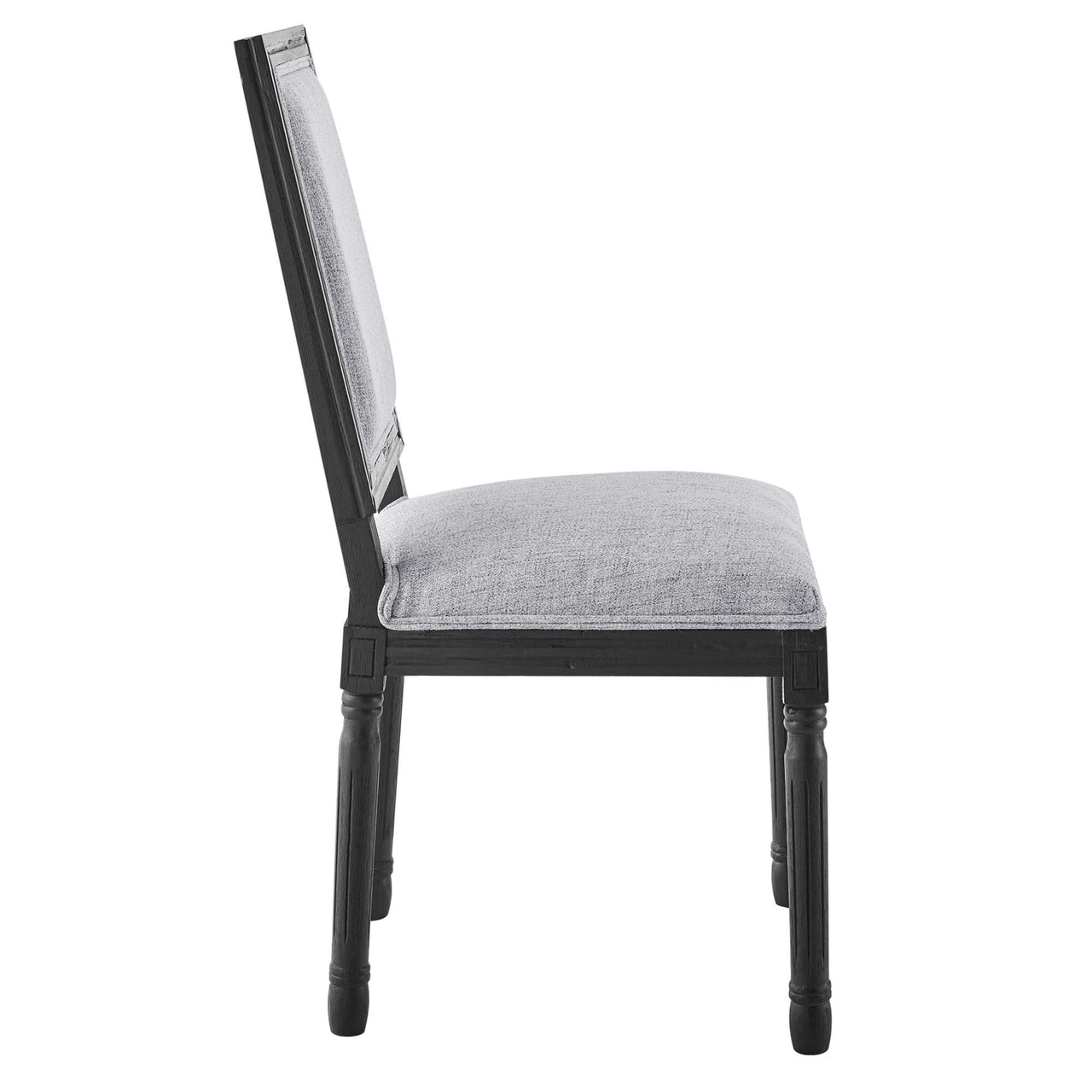 Corton Upholstered Side Chair, Black & Light Gray