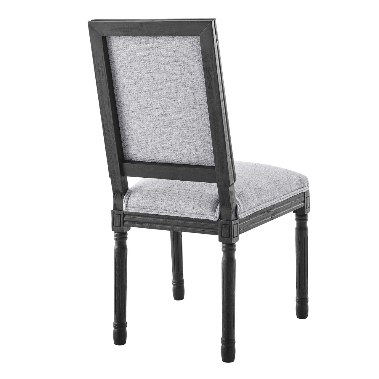 Corton Upholstered Side Chair, Black & Light Gray