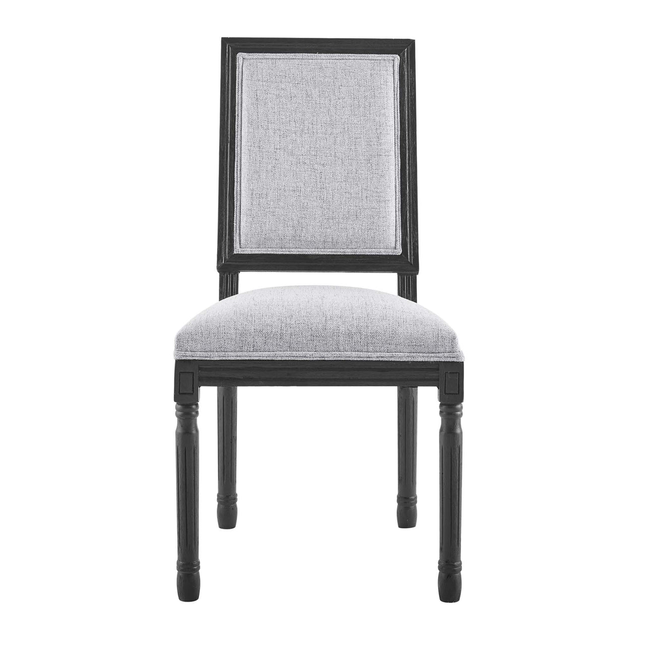 Corton Upholstered Side Chair, Black & Light Gray