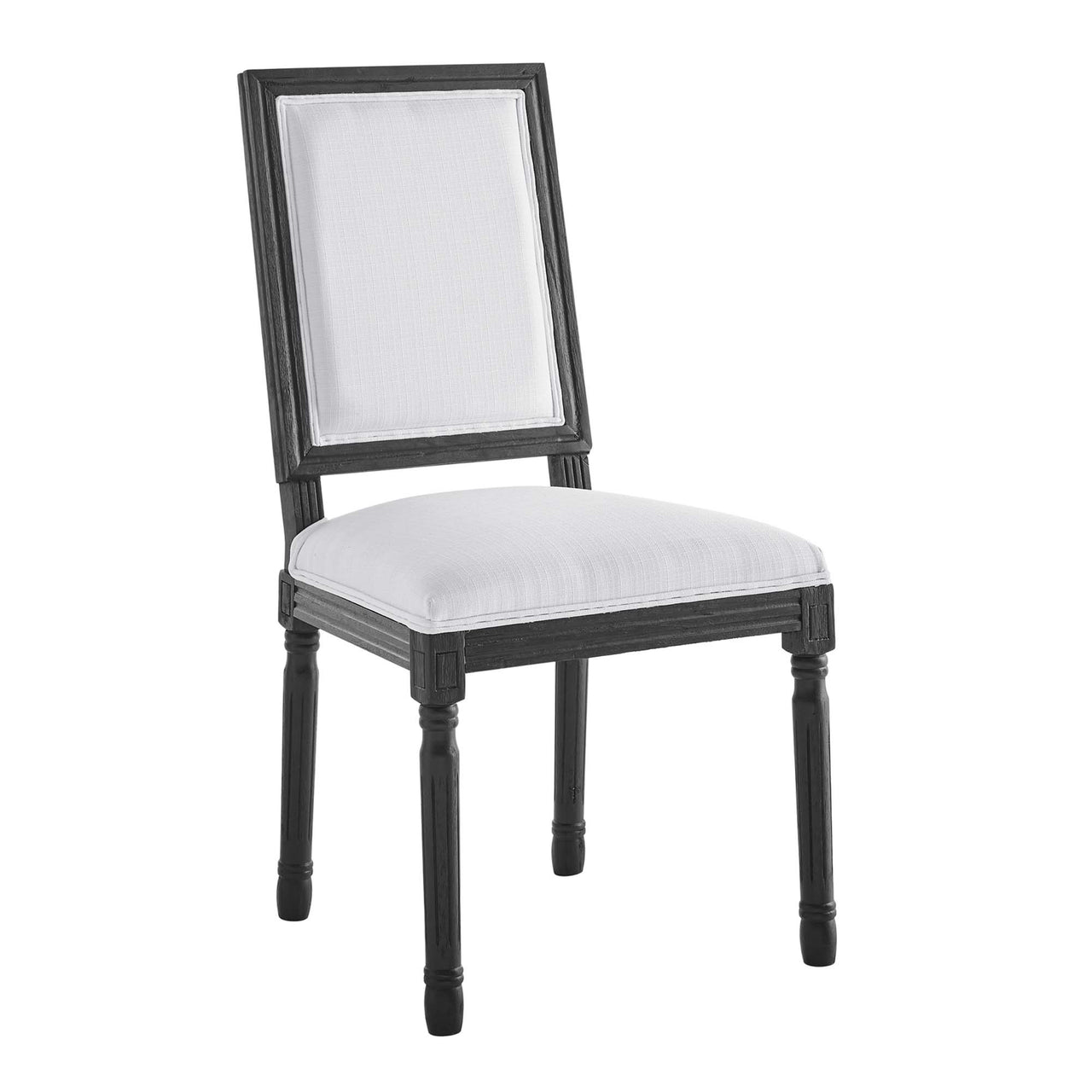 Corton Upholstered Side Chair, Black & White
