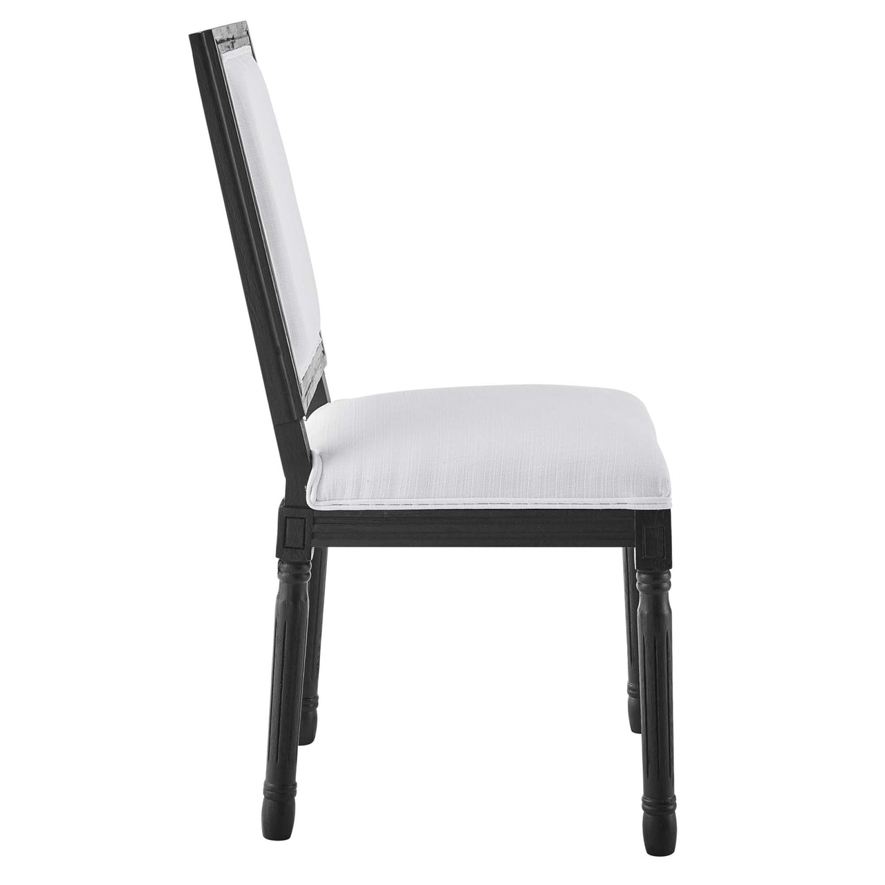 Corton Upholstered Side Chair, Black & White