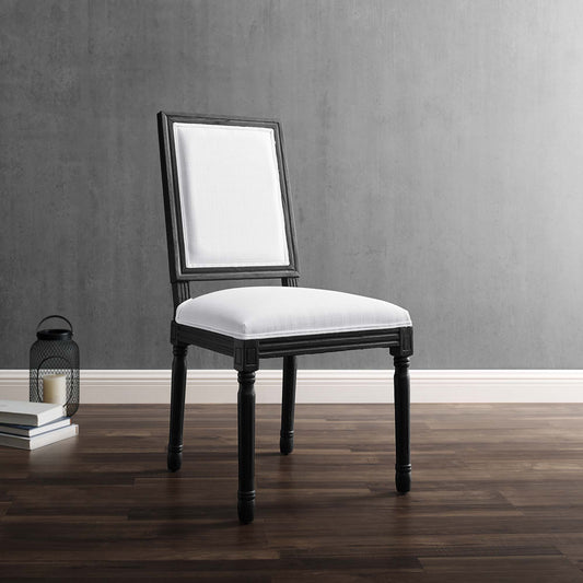 Corton Upholstered Side Chair, Black & White
