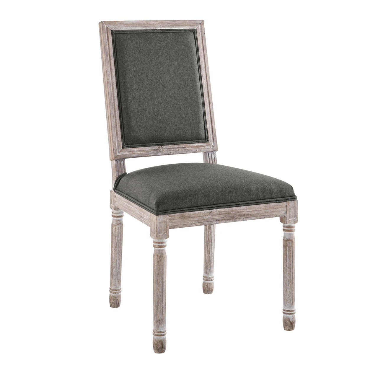 Corton Upholstered Side Chair, Natural Wood & Gray