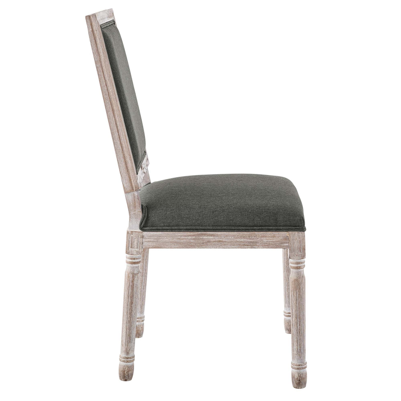 Corton Upholstered Side Chair, Natural Wood & Gray