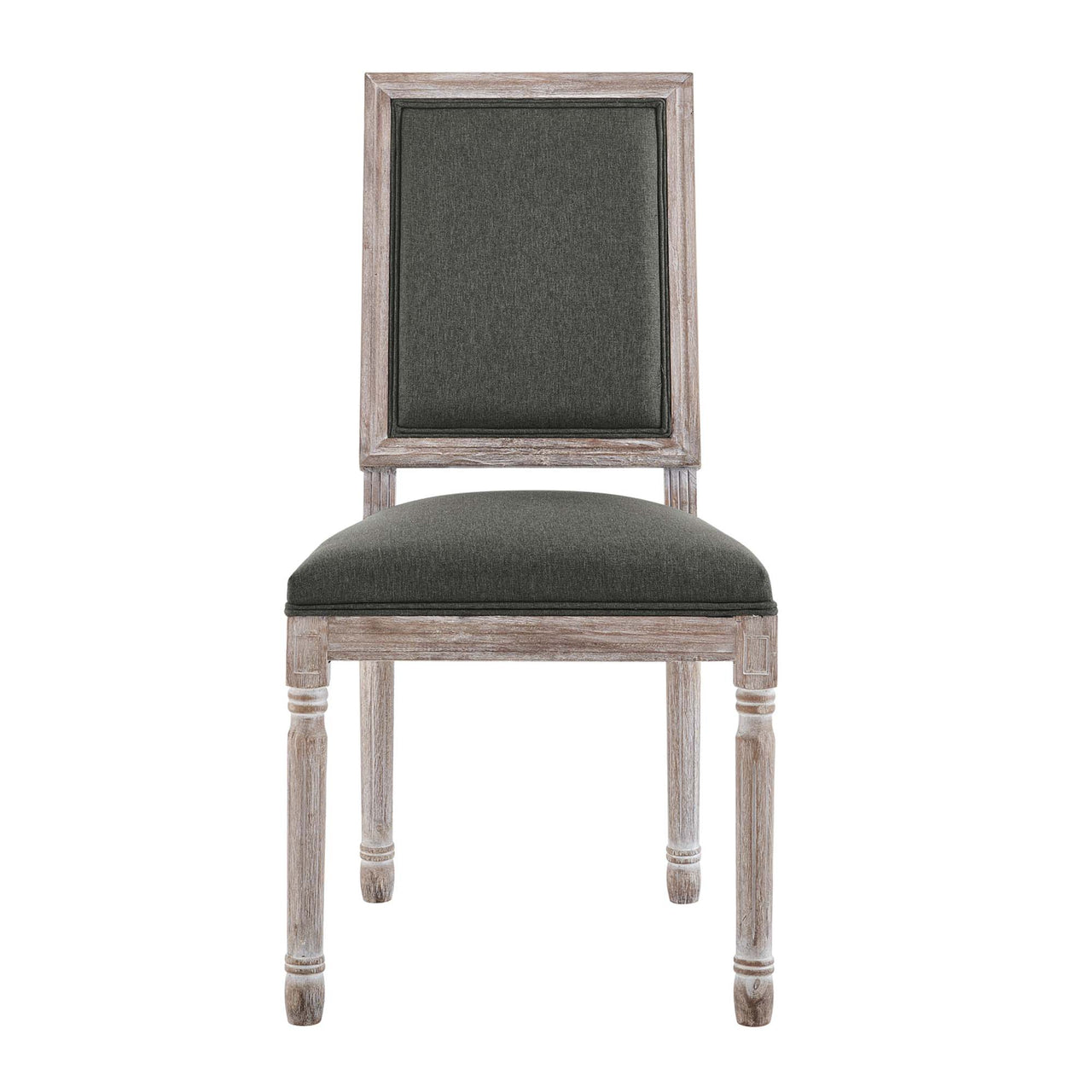 Corton Upholstered Side Chair, Natural Wood & Gray