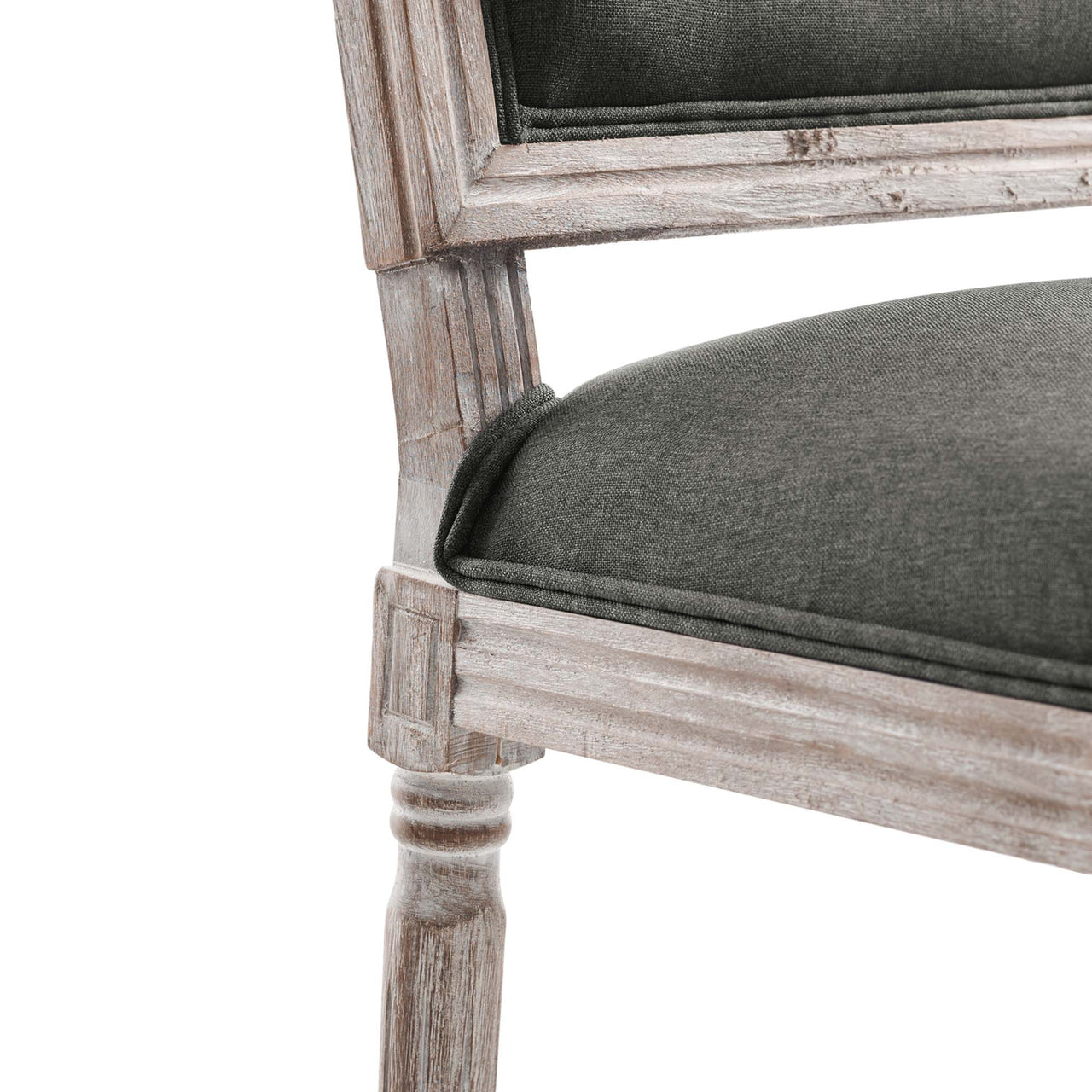 Corton Upholstered Side Chair, Natural Wood & Gray