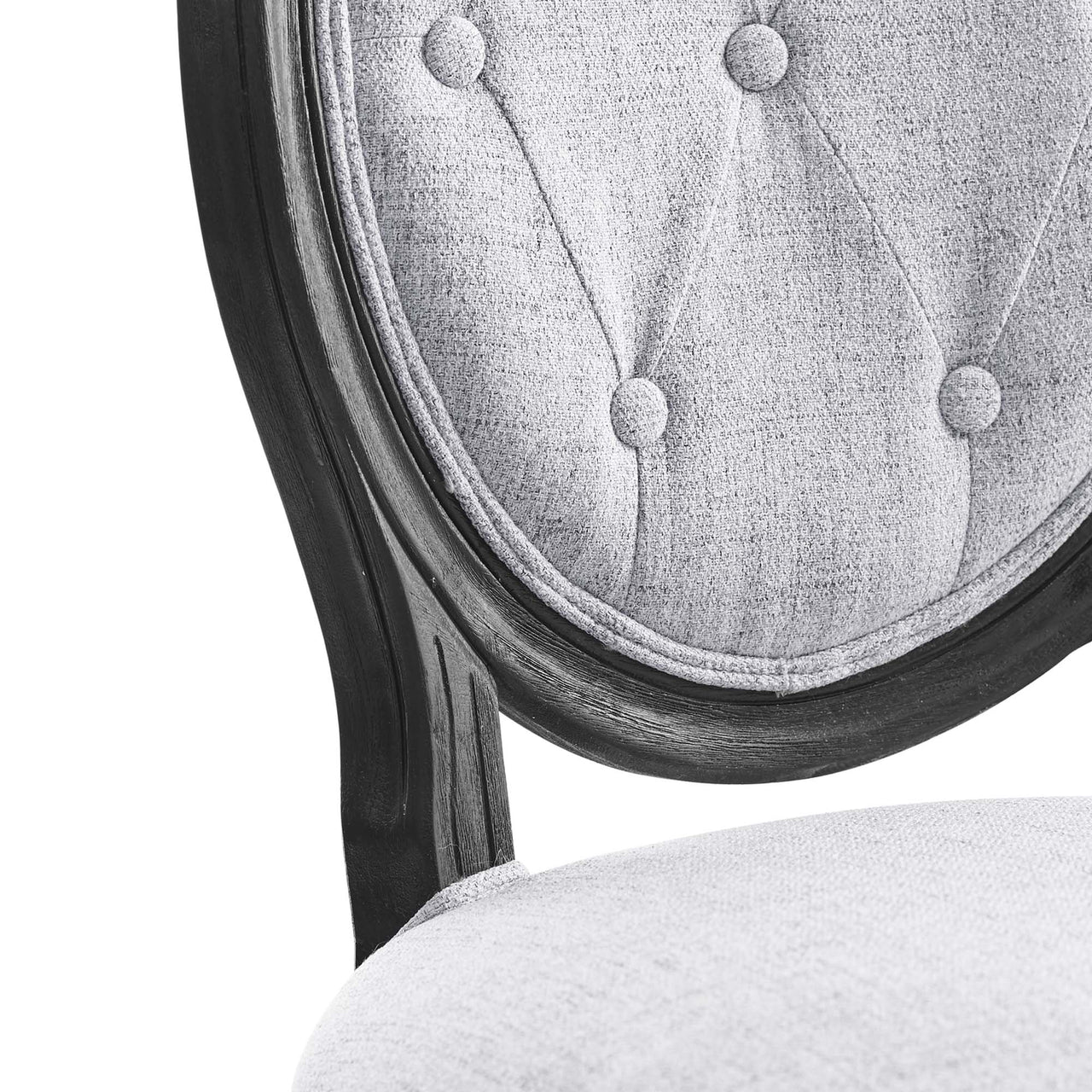 Genevre Upholstered Dining Chair, Black & Light Gray