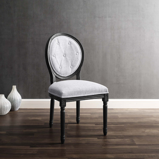 Genevre Upholstered Dining Chair, Black & Light Gray