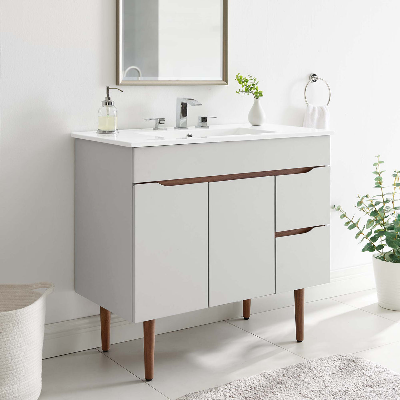 Arwyn Vanity Unit, Large, Gray & White