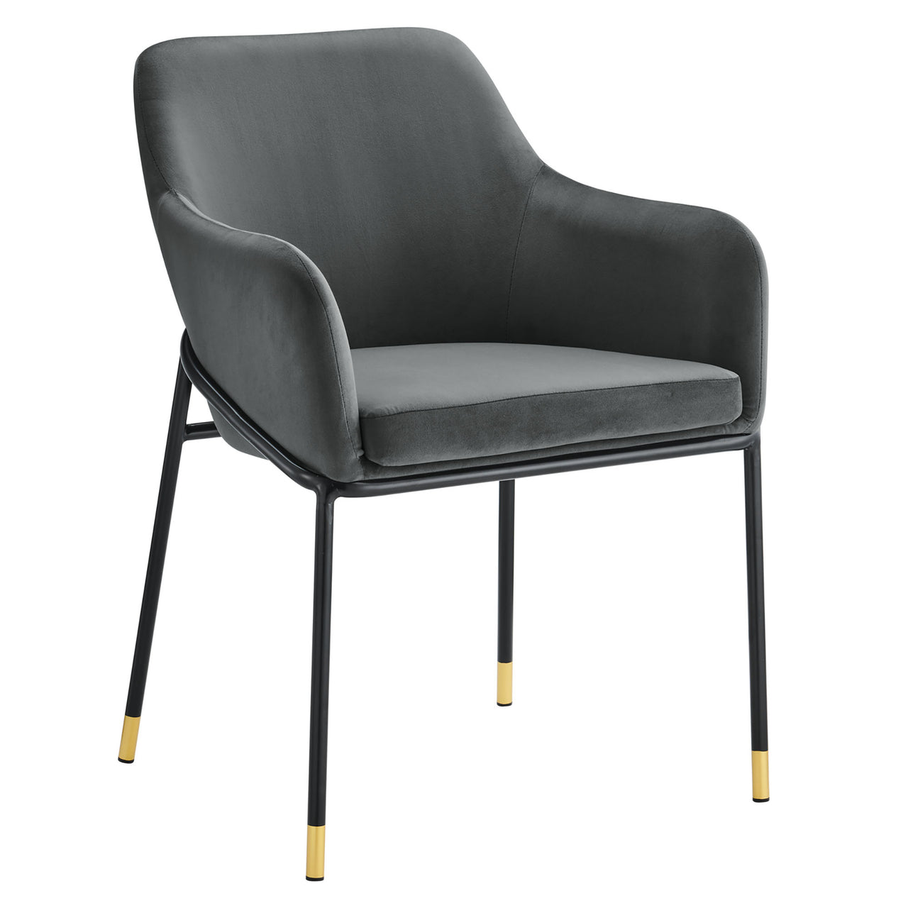 Rovelle Upholstered Velvet Dining Chair, Black & Charcoal