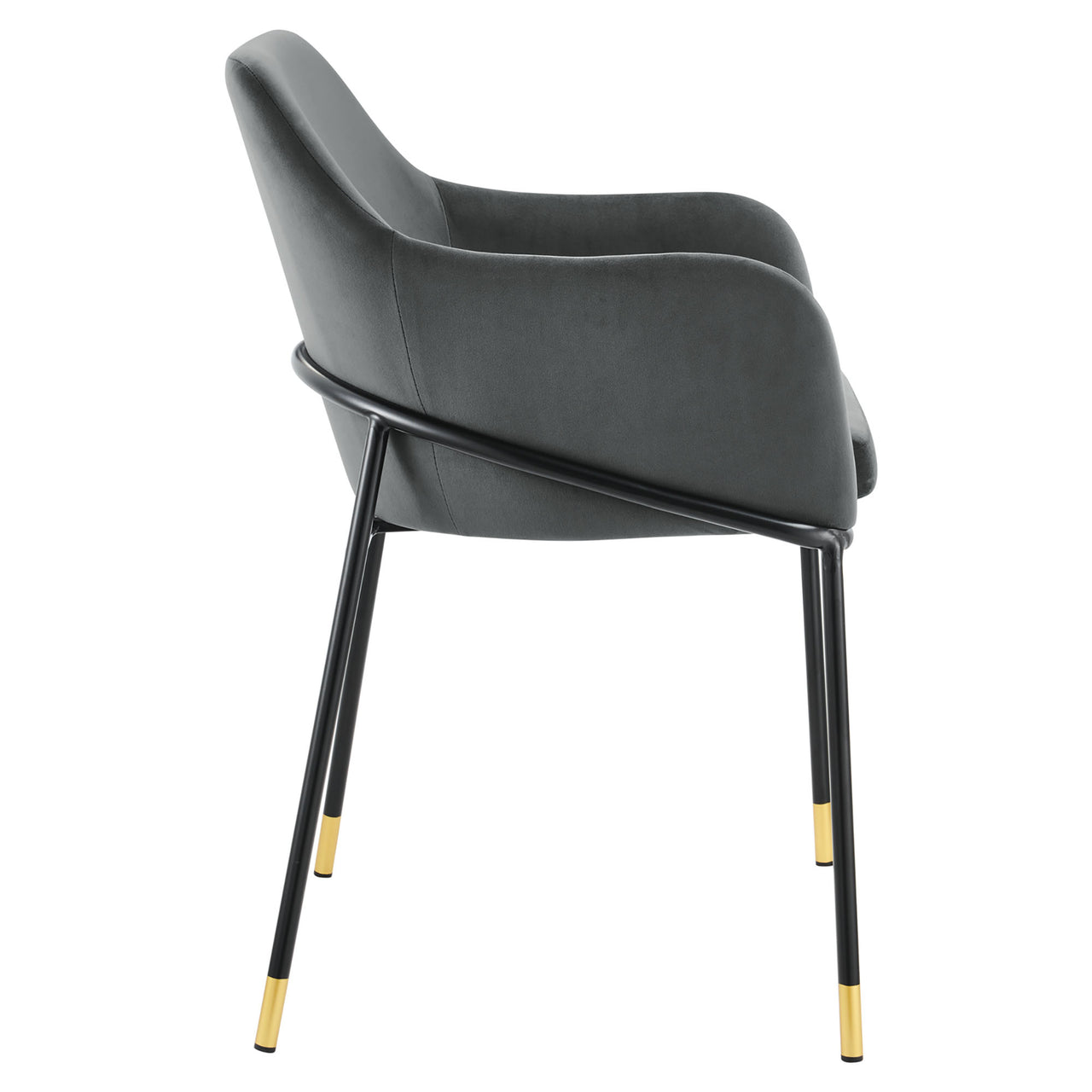 Rovelle Upholstered Velvet Dining Chair, Black & Charcoal