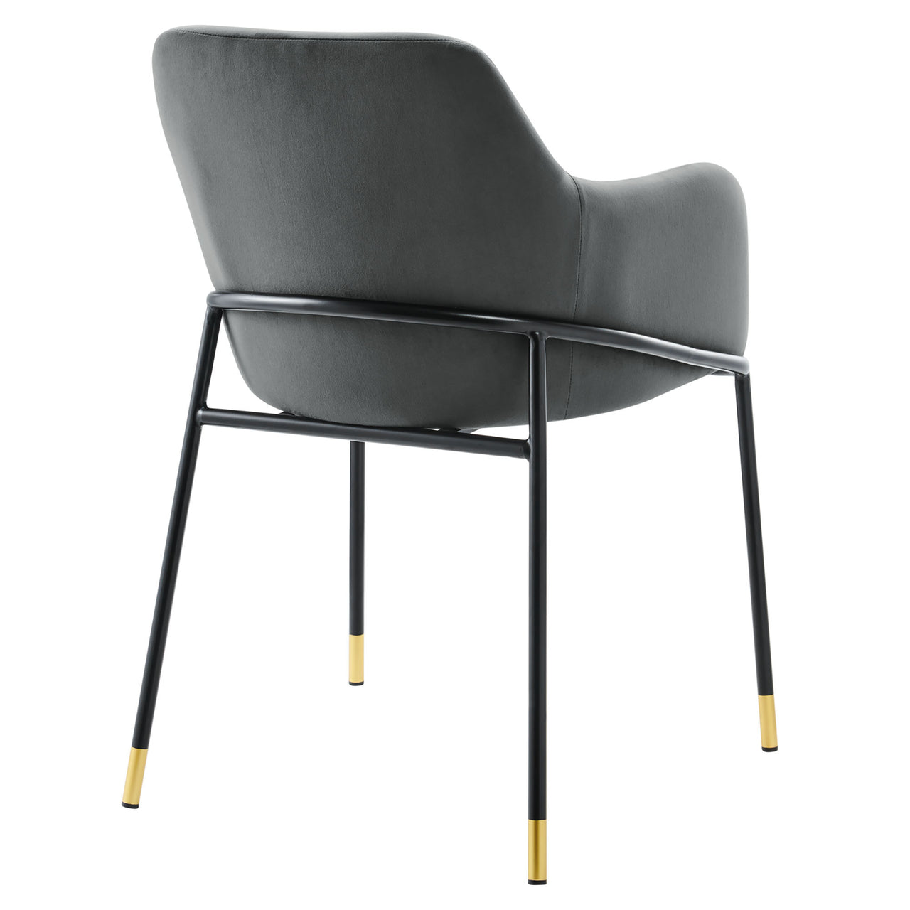 Rovelle Upholstered Velvet Dining Chair, Black & Charcoal