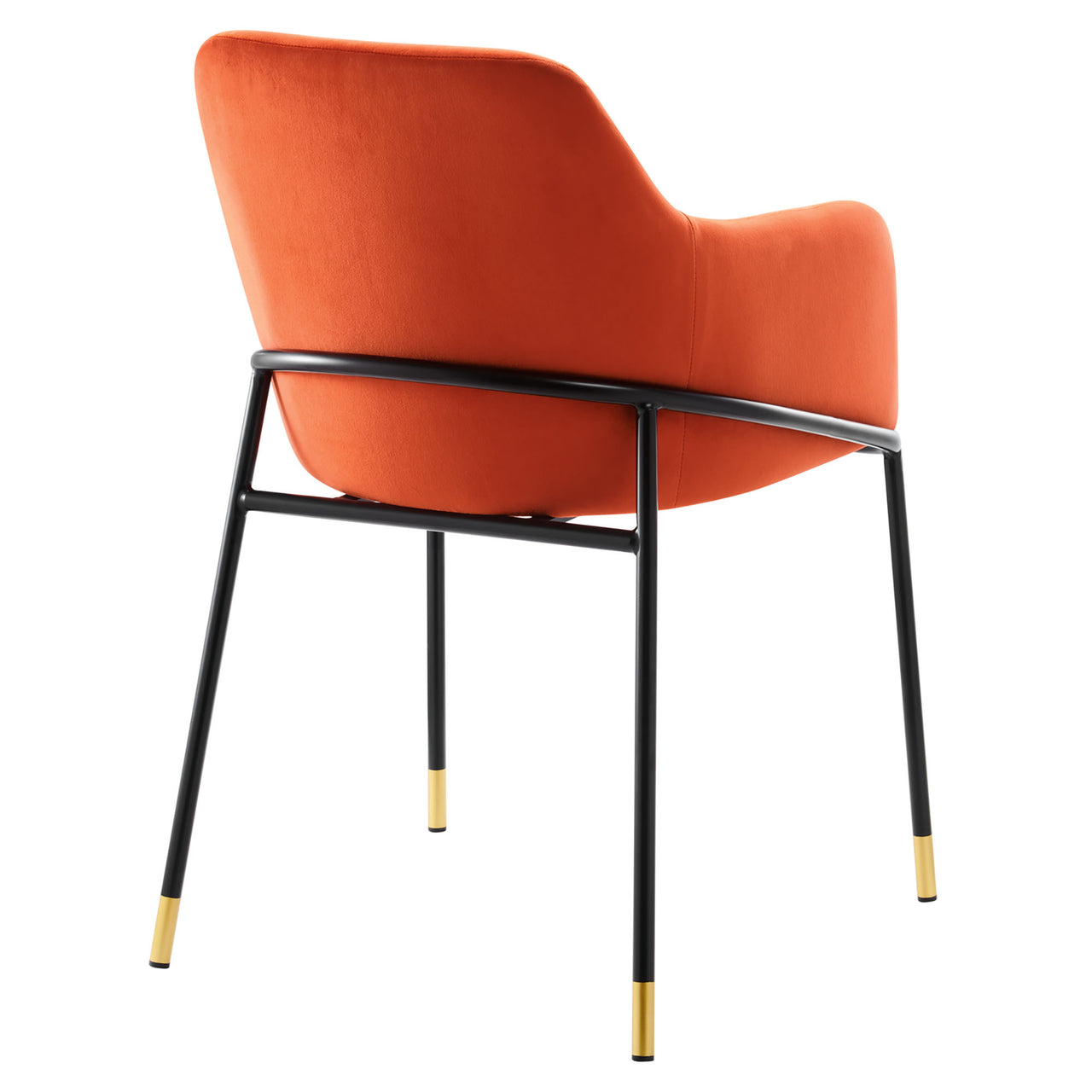 Rovelle Upholstered Velvet Dining Chair, Black & Orange
