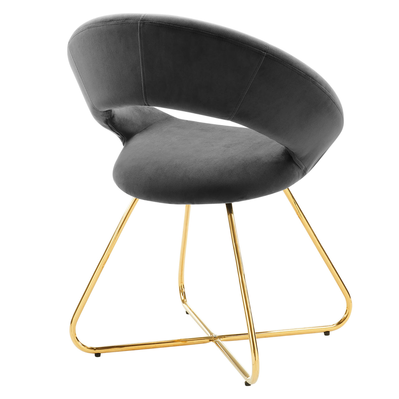 Epicenter Upholstered Velvet Chair Set of 2, Charcoal