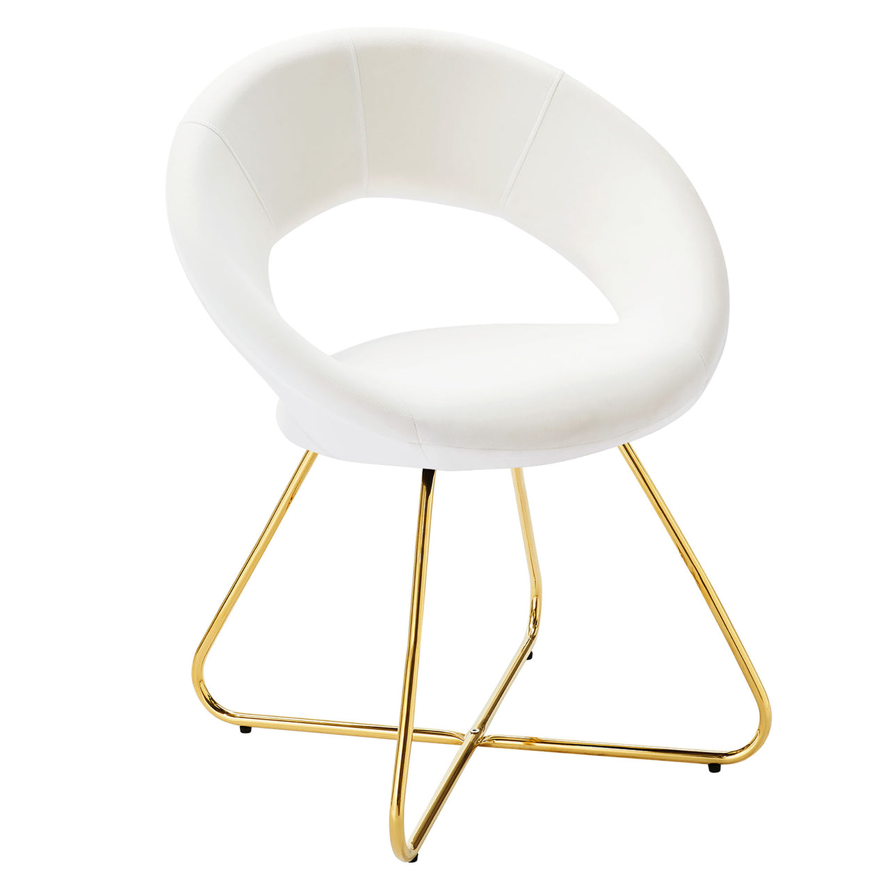 Epicenter Upholstered Velvet Chair Set of 2, White