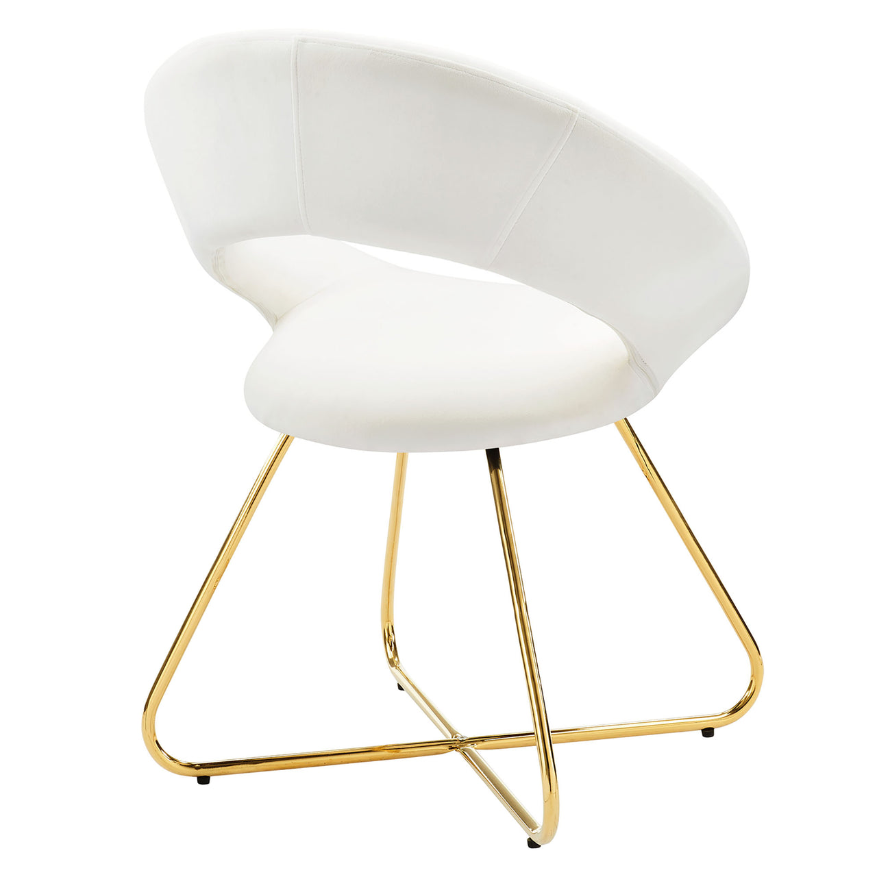 Epicenter Upholstered Velvet Chair Set of 2, White