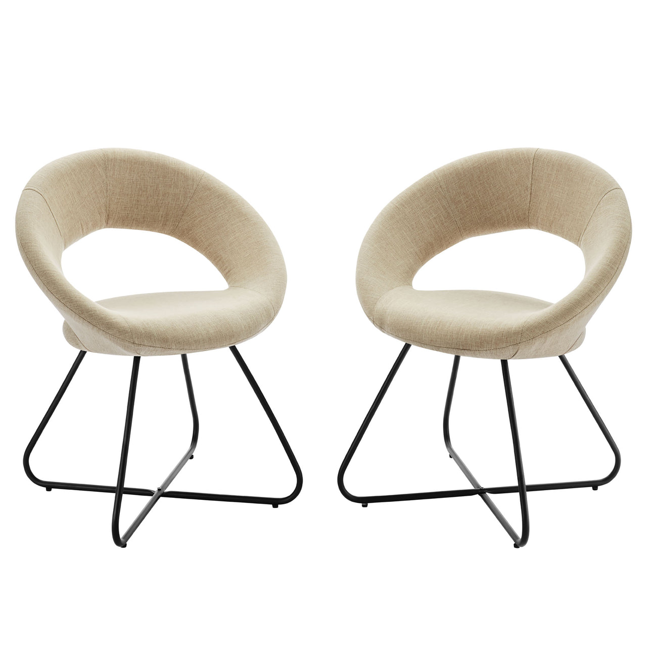 Epicenter Fabric Dining Chair Set of 2, Beige