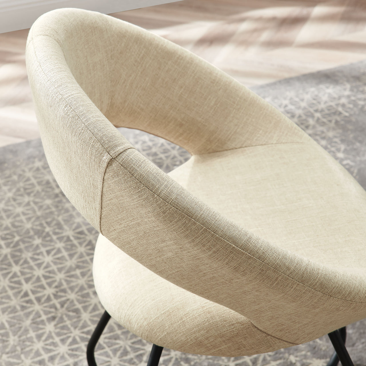 Epicenter Fabric Dining Chair Set of 2, Beige