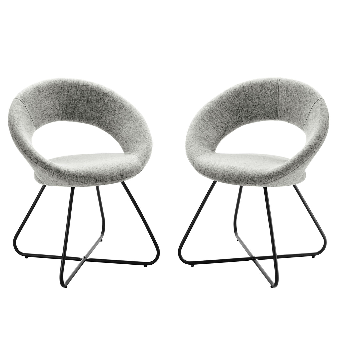 Epicenter Fabric Dining Chair Set of 2, Light Gray