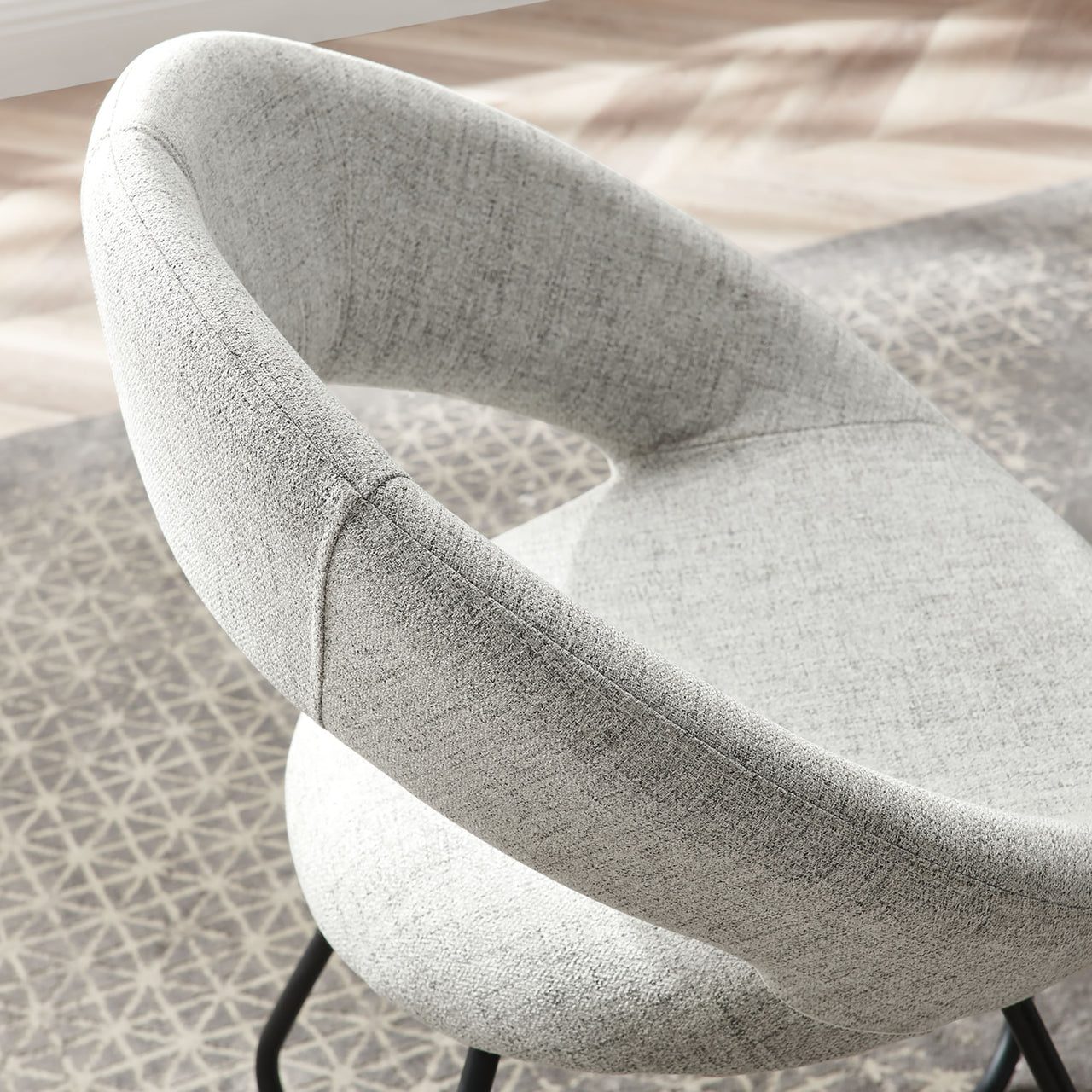 Epicenter Fabric Dining Chair Set of 2, Light Gray