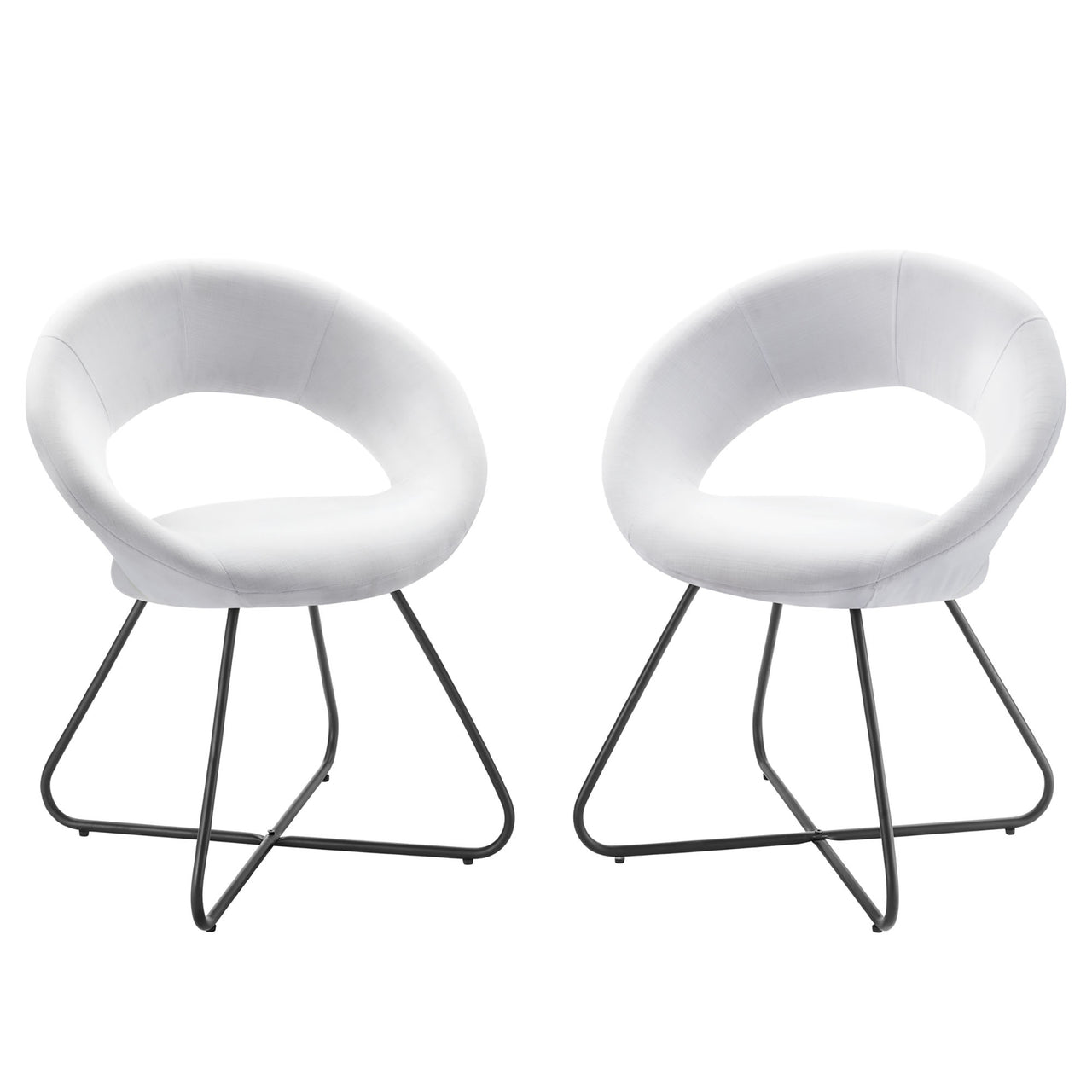 Epicenter Fabric Dining Chair Set of 2, White