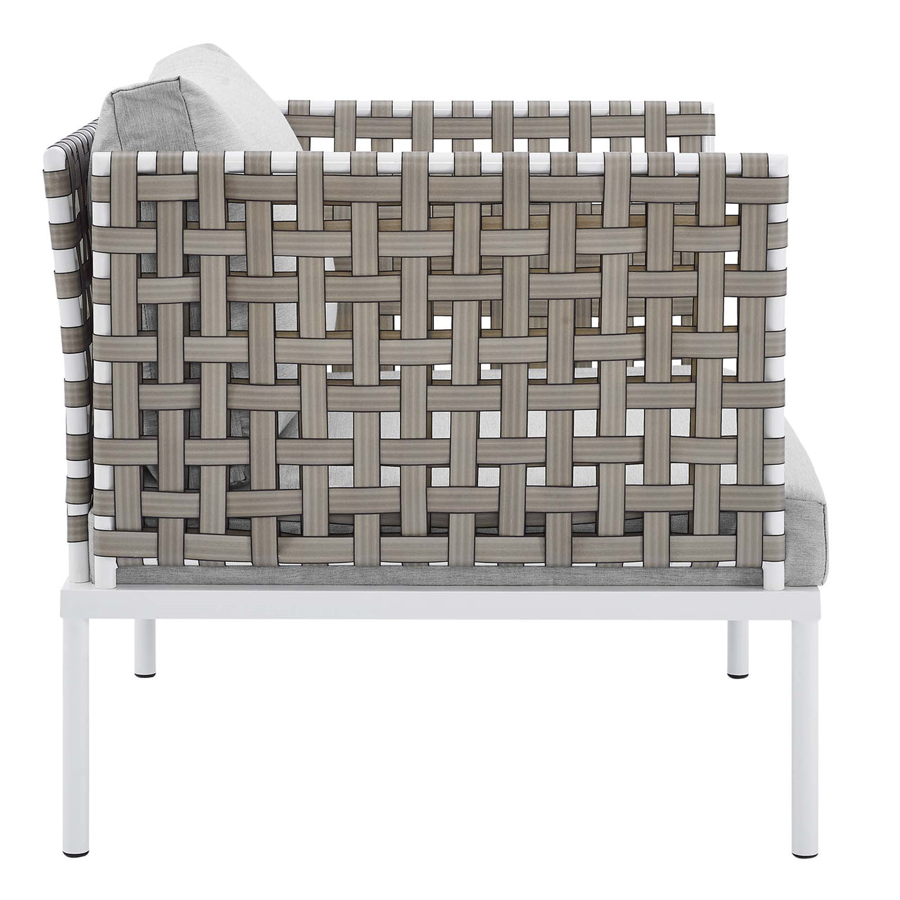 Harmonize 3-Piece Sunbrella® Basket Weave Alfresco Seating Set, Tan & Gray