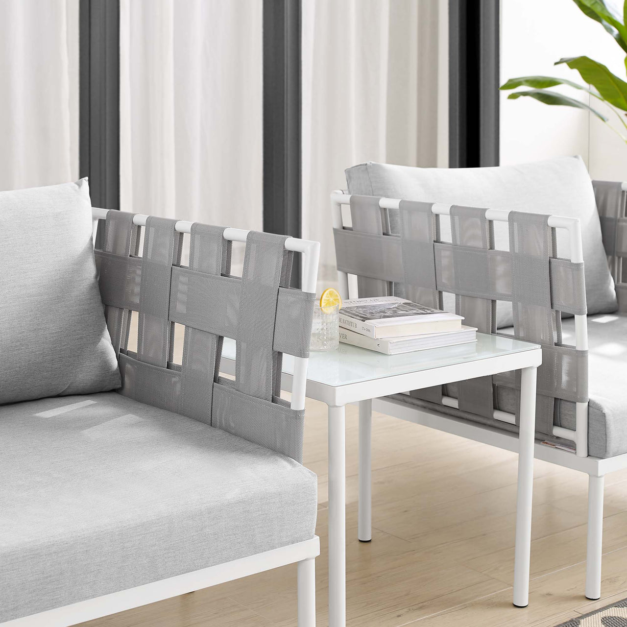 Harmonize 3-Piece Sunbrella® Alfresco Seating Set, Gray