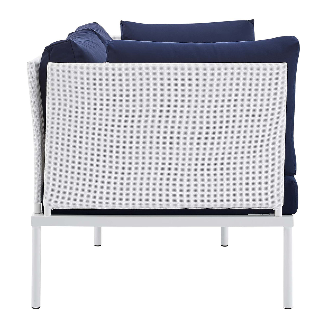 Harmonize 4-Piece Sunbrella® Alfresco Seating Set, White & Navy