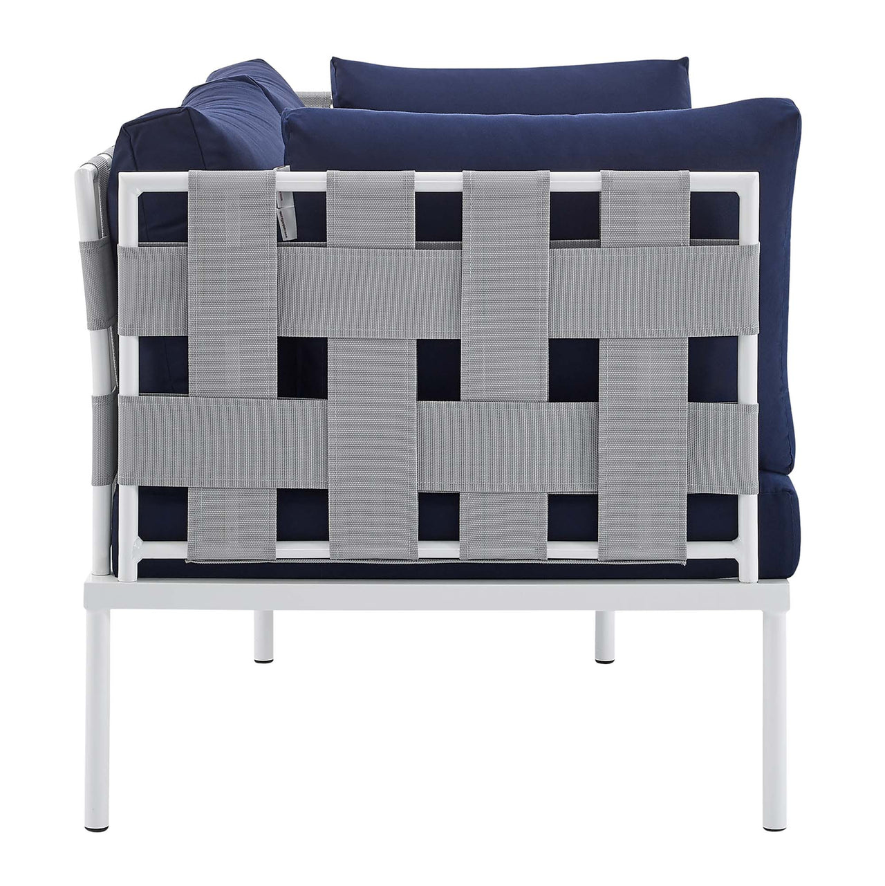 Harmonize 4-Piece Sunbrella® Alfresco Seating Set, Gray & Navy