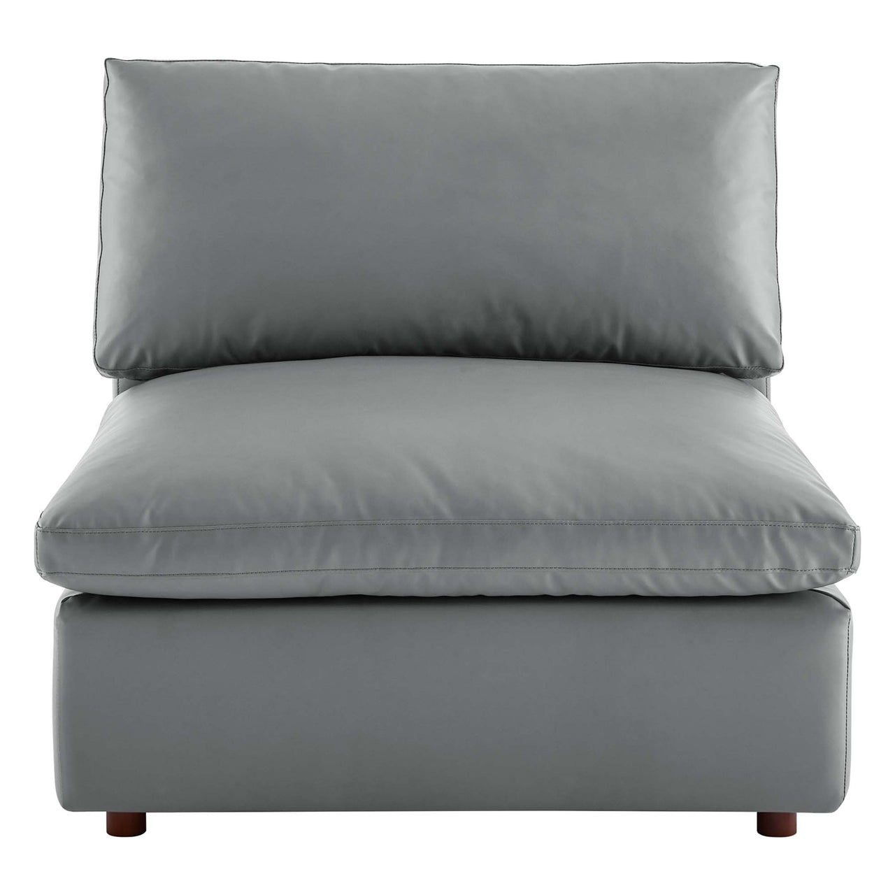 Angelic Cloudblend Eco-Leather Armless Chair | Modular Sectional Component, Gray