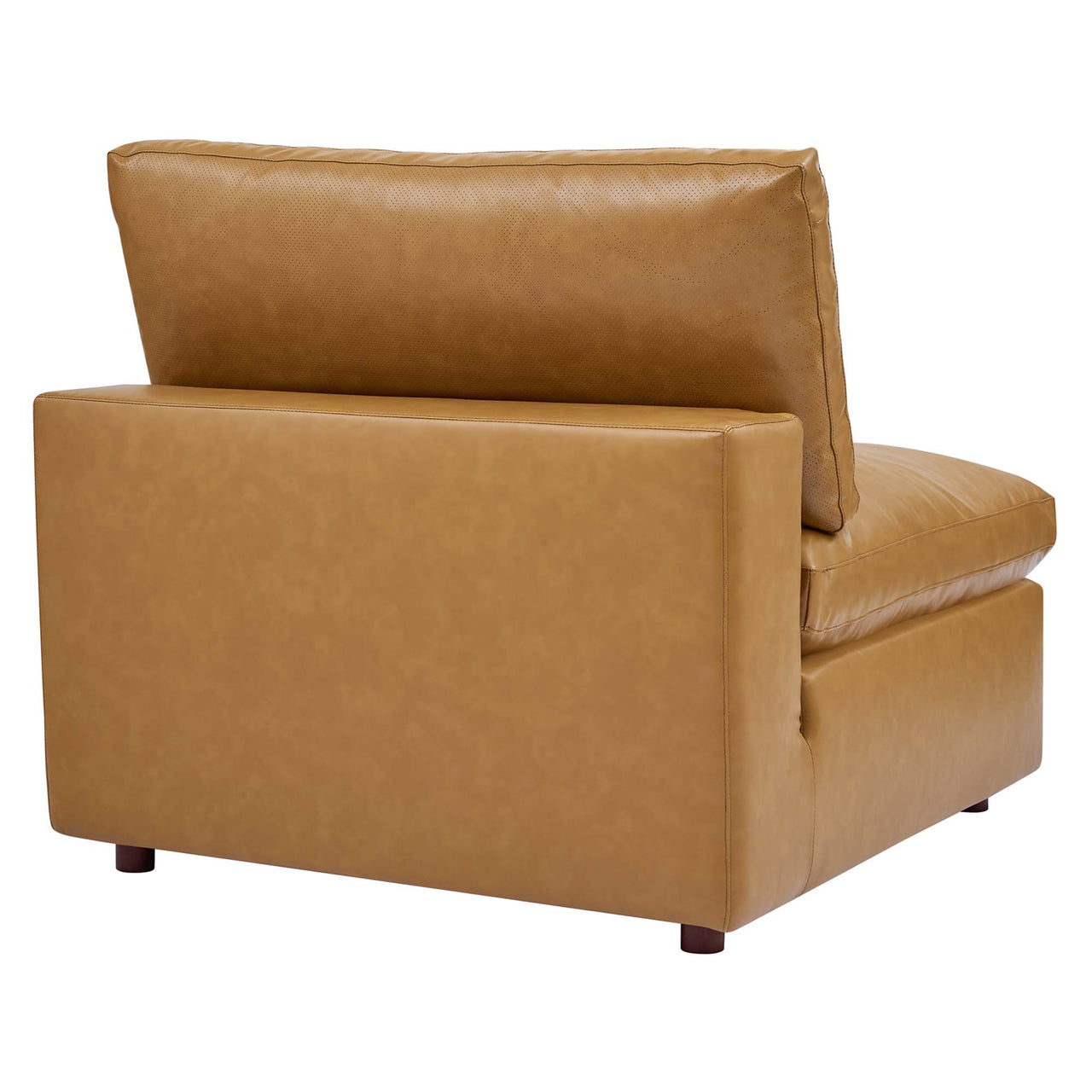 Angelic Cloudblend Eco-Leather Armless Chair | Modular Sectional Component, Tan