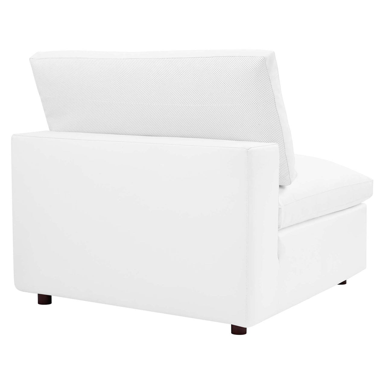 Angelic Cloudblend Eco-Leather Armless Chair | Modular Sectional Component, White