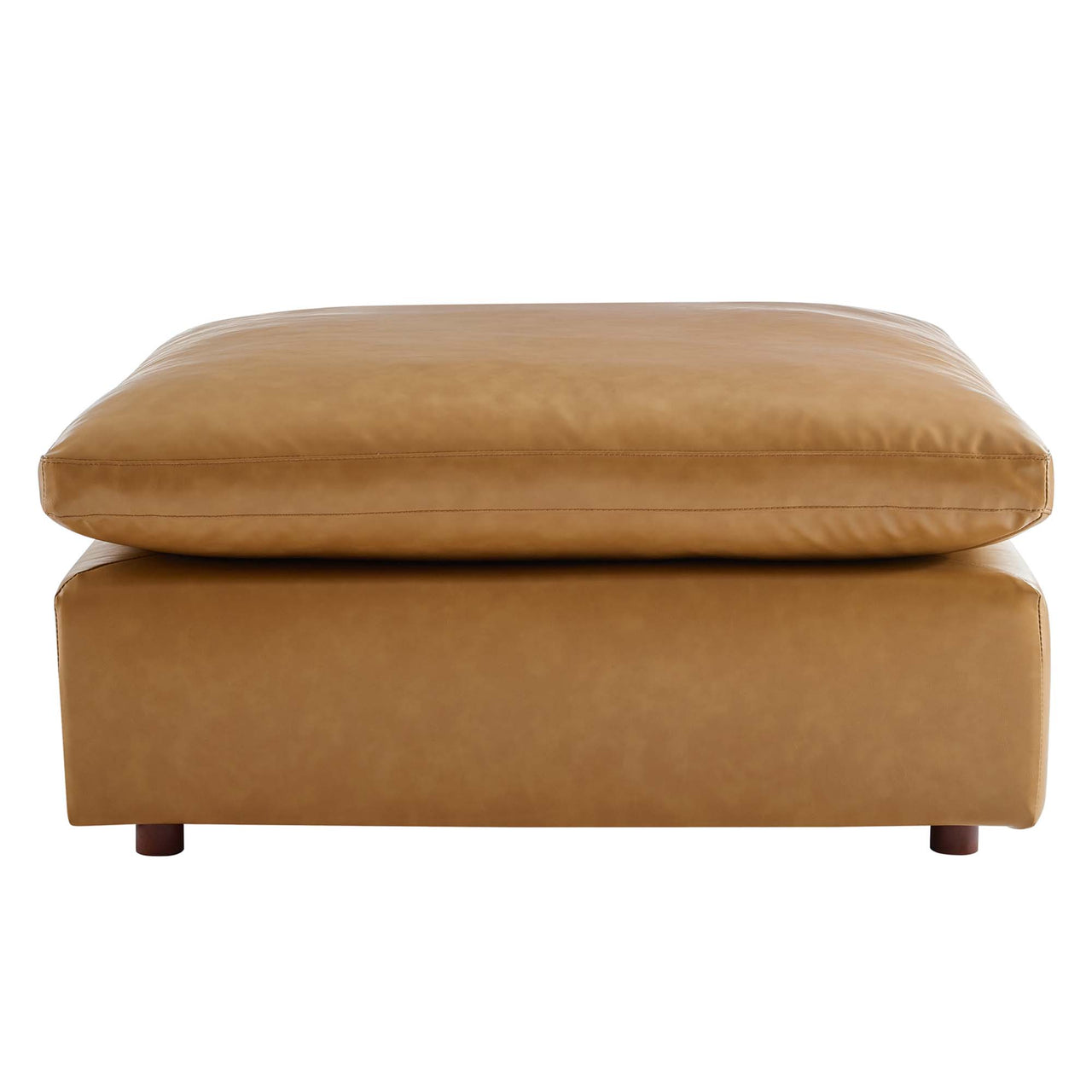 Angelic Cloudblend Eco-Leather Ottoman | Modular Sectional Component, Tan