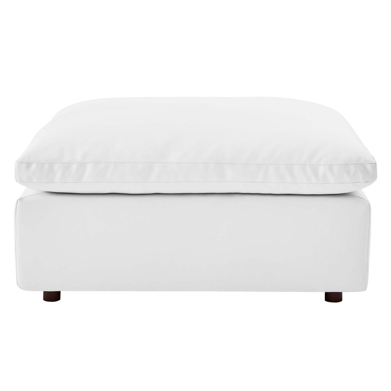 Angelic Cloudblend Eco-Leather Ottoman | Modular Sectional Component, White
