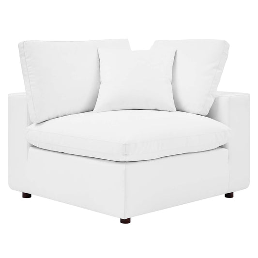 Angelic Cloudblend Eco-Leather Corner Chair | Modular Sectional Component, White