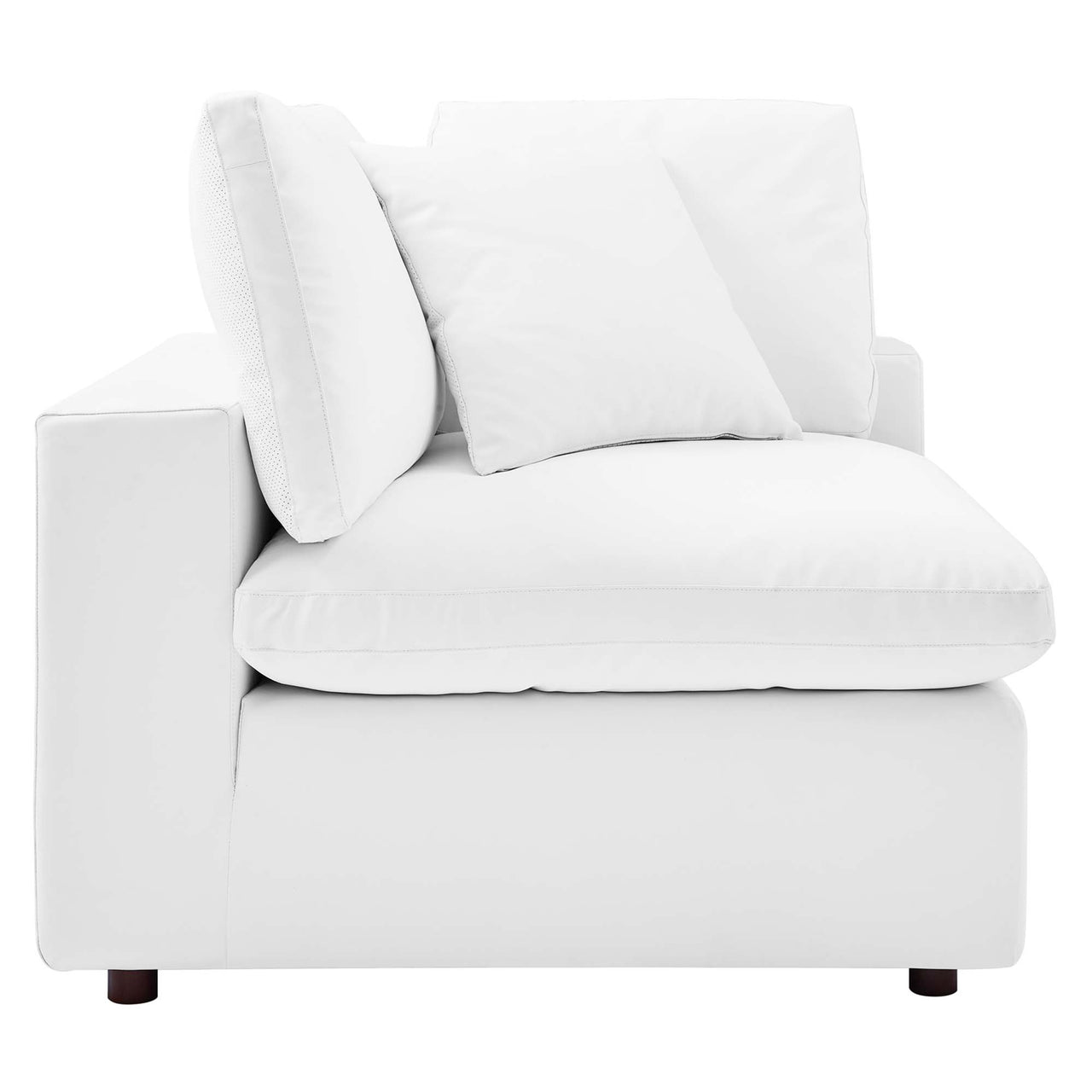 Angelic Cloudblend Eco-Leather Corner Chair | Modular Sectional Component, White