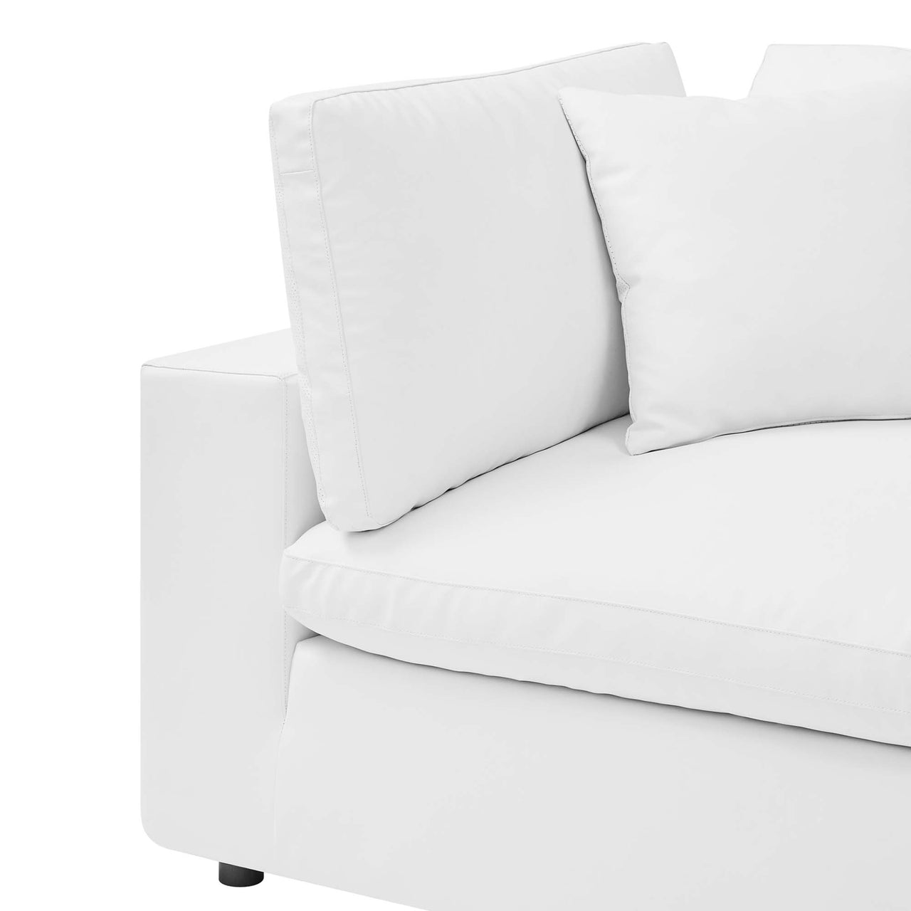 Angelic Cloudblend Eco-Leather Corner Chair | Modular Sectional Component, White