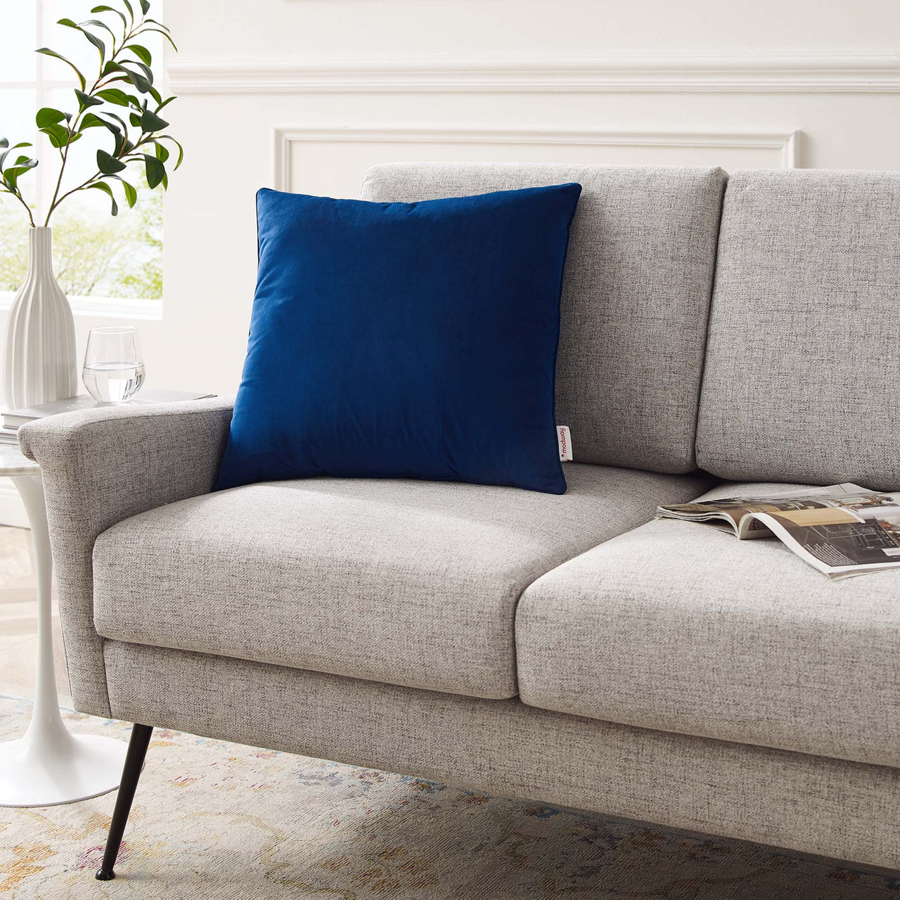 Velisse Luxe Velvet Throw Pillow, Medium, Navy