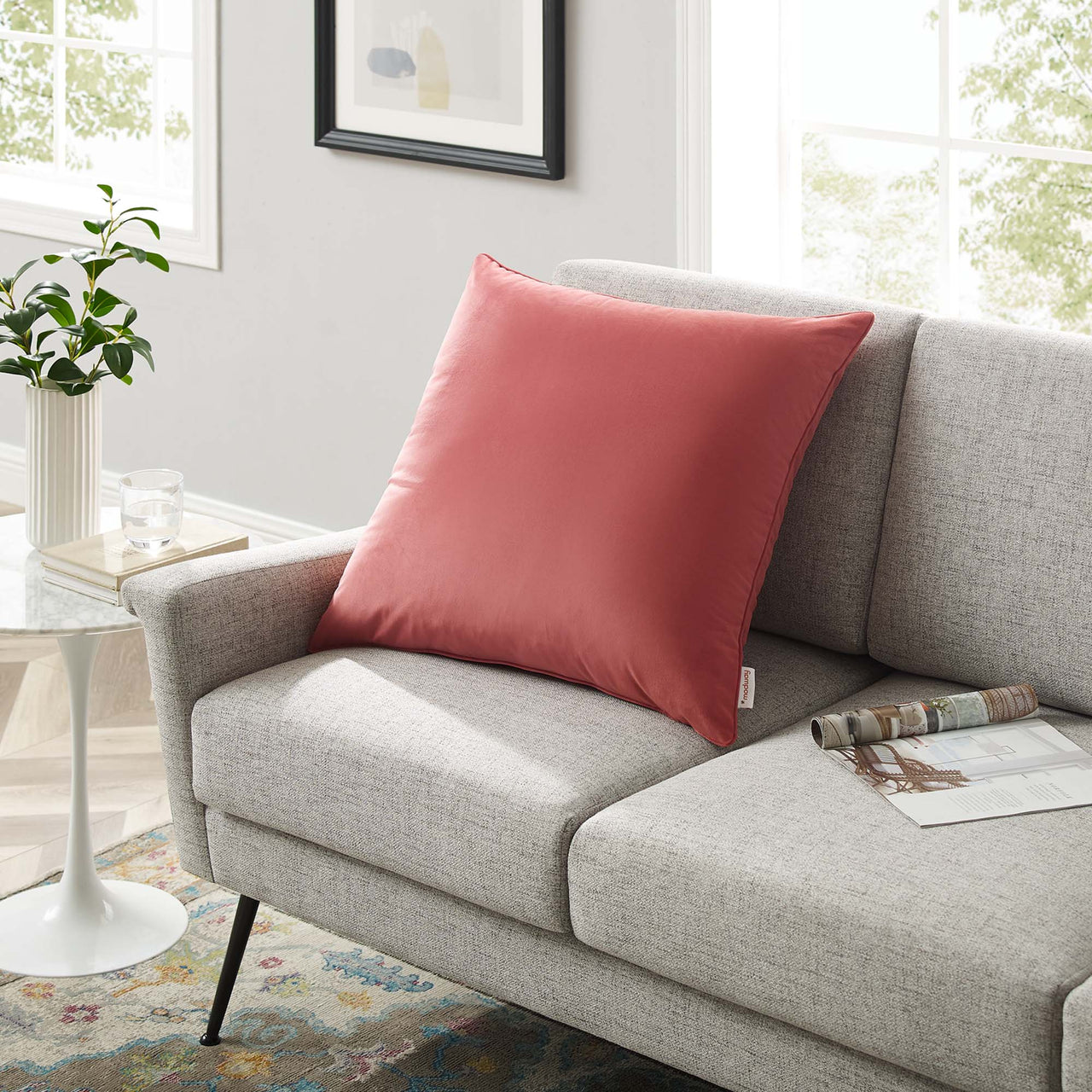 Velisse Luxe Velvet Throw Pillow, Large, Blossom