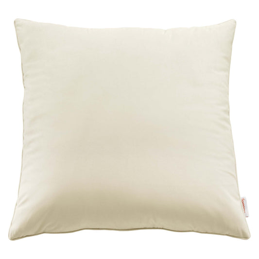 Enhance 24" Performance Velvet Throw Pillow, Ivory