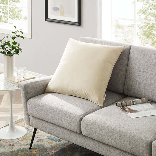 Velisse Luxe Velvet Throw Pillow, Large, Ivory