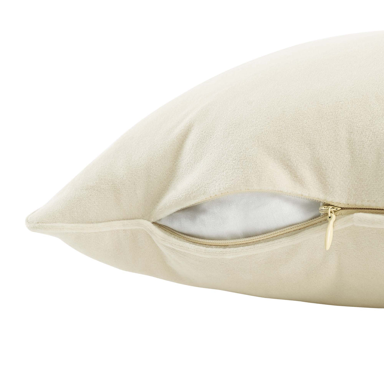 Velisse Luxe Velvet Contour Throw Pillow, Small, Ivory