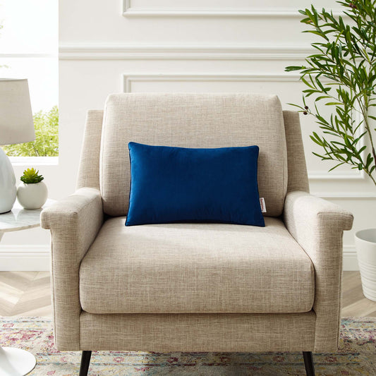 Velisse Luxe Velvet Contour Throw Pillow, Small, Navy