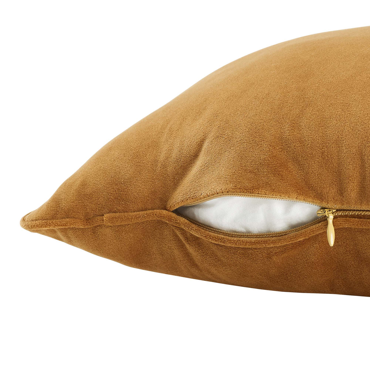 Velisse Luxe Velvet Contour Throw Pillow, Large, Cognac