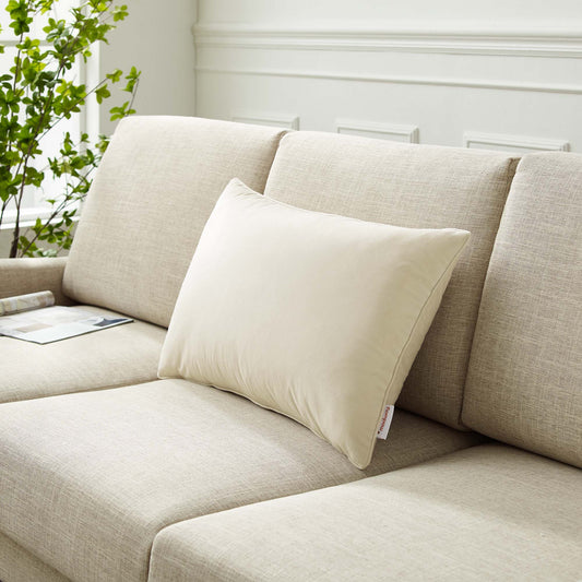 Velisse Luxe Velvet Contour Throw Pillow, Large, Ivory