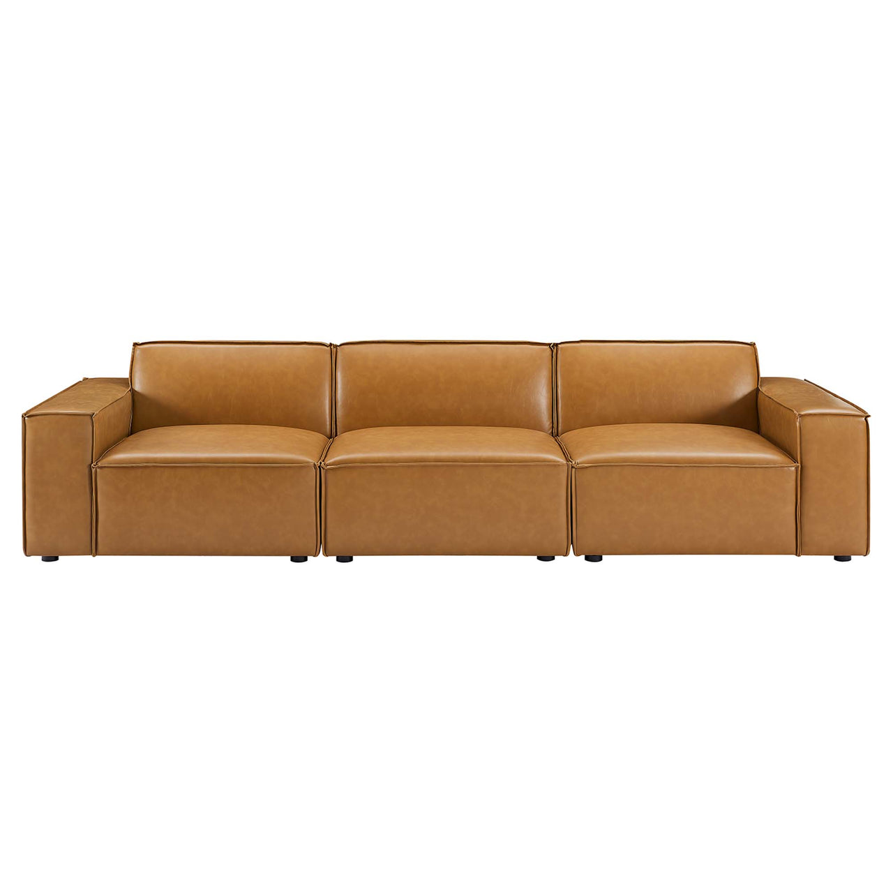 Phoenix 3-Piece Modular Eco-Leather Sofa Sectional, Tan