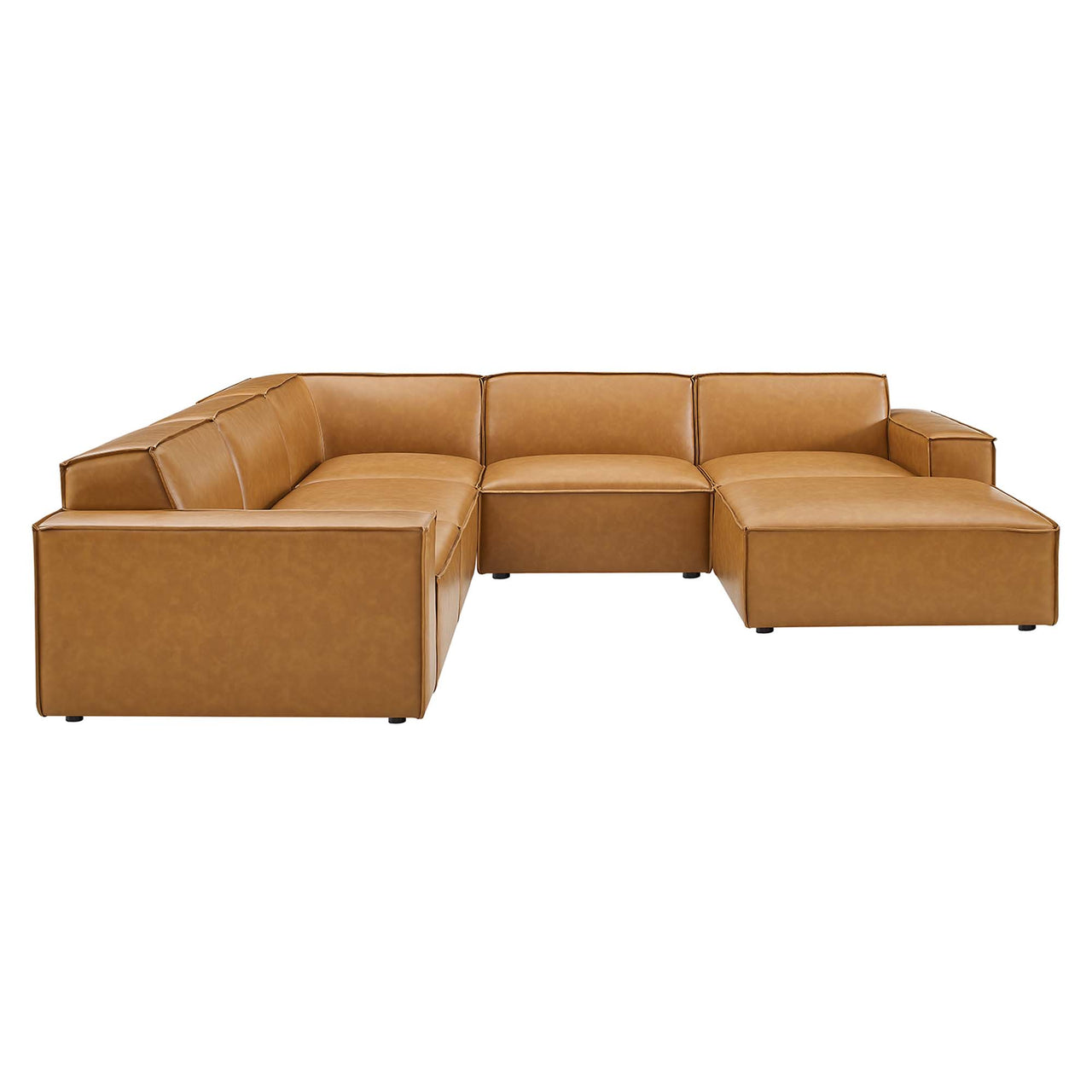 Phoenix 6-Piece Modular Eco-Leather Sectional, Tan