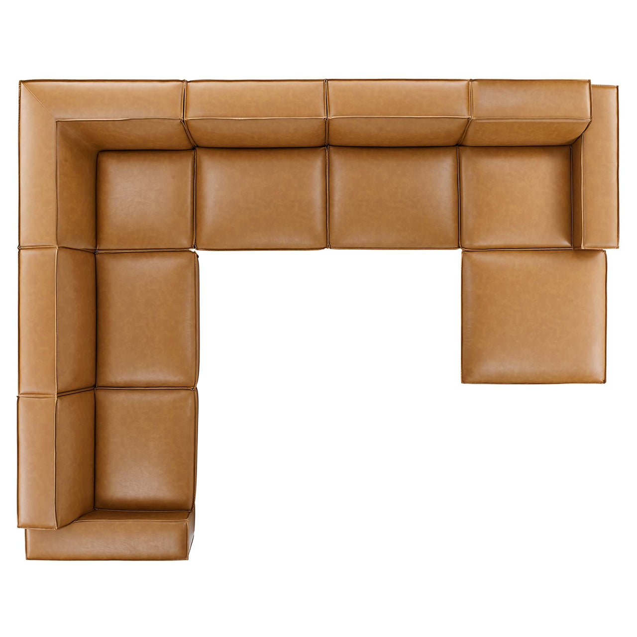 Phoenix 7-Piece Modular Eco-Leather Sectional, Tan